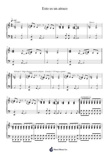 Esto es un atraco Sheet Music by Burning-Arr.Alruth
