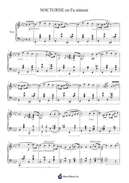 Nocturne in F Minor, Op. 55, No. 1 Sheet Music by Frédéric Chopin-Arr.Rosworth