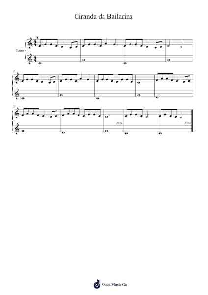Ciranda da Bailarina Sheet Music by Adriana Calcanhotto-Arr.Chrisdys