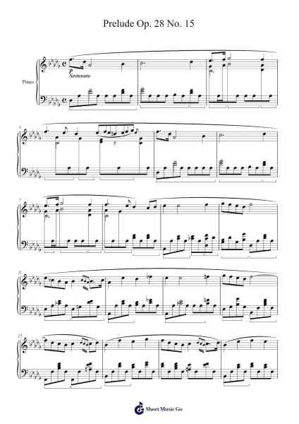 Prelude Op. 28 No. 15 in D-flat Major Sheet Music by Frédéric Chopin-Arr.Bridrian