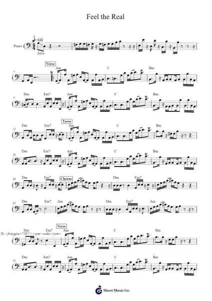 Feel the Real Sheet Music by David Bendeth-Arr.Harvian Geortiane