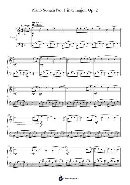 Piano Sonata No. 1 in C Major, Op. 2 Sheet Music by Wardrod-Arr.Dalclark Wenholt