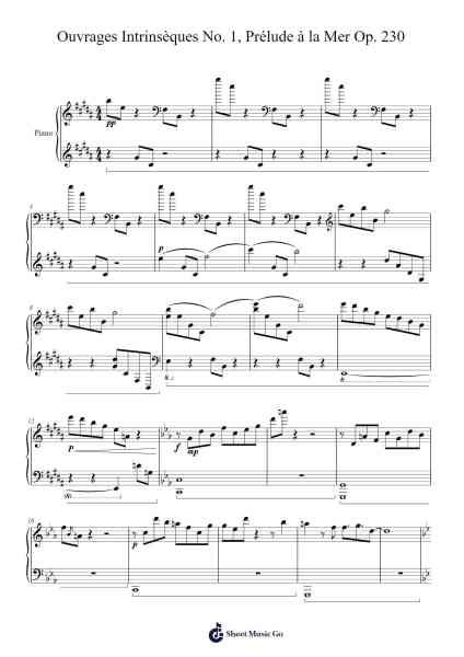 Ouvrages Intrinsèques No. 1, Prélude à la Mer Op. 230 Sheet Music by Manlass-Arr.Sukeats Midpaul