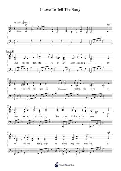 I Love To Tell The Story Sheet Music by William G. Fischer-Arr.Faitheva Carite