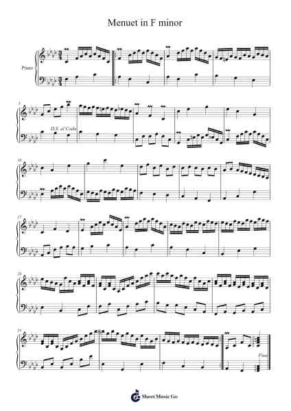 Menuet in F minor Sheet Music by Seymen Toptan-Arr.Cherlian Zimreed