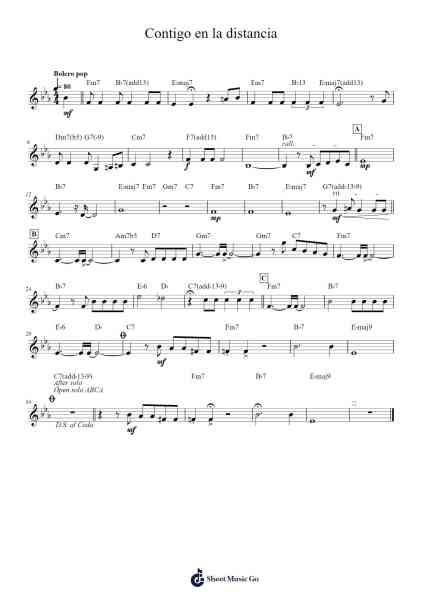 Contigo en la distancia Sheet Music by César Portillo de la Luz-Arr.Tesssaul