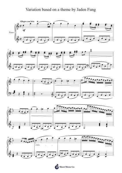 Variation based on a theme by Jayden Fung Sheet Music by Jurgen Berducido-Arr.Flowergess