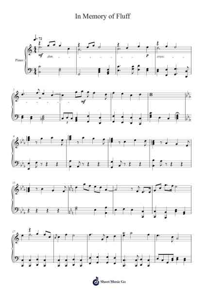 In Memory of Fluff Sheet Music by Grodiah-Arr.Rihous Neilvy
