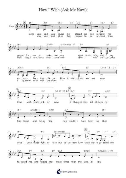 How I Wish (Ask Me Now) Sheet Music by Thelonious Monk-Arr.Halrald