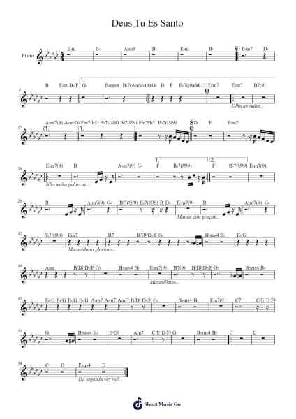 Deus Tu Es Santo Sheet Music by renanmartins19-Arr.Oisenrob Clyger