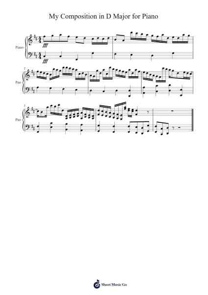 My composition in D major for Piano 樂譜由 undefined - 編曲 Beernoel Oisensharp