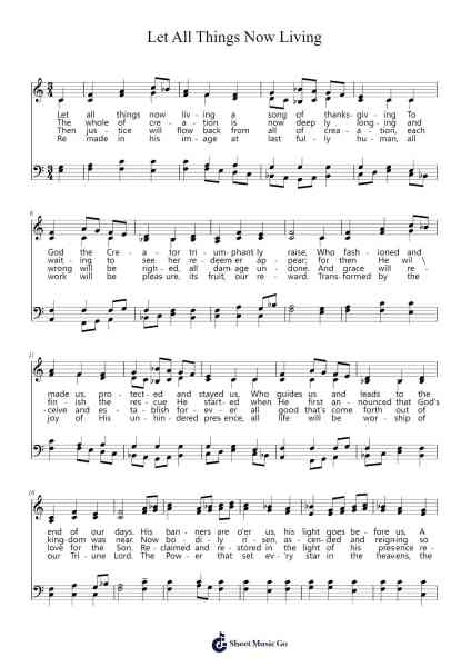 Let All Things Now Living Sheet Music by Katherine K. Davis-Arr.Rusmike Hudje