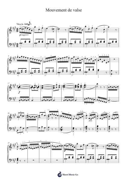 Mouvement de valse Sheet Music by Louise Farrenc-Arr.Hemike Allain