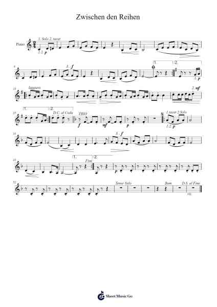 Zwischen den Reihen Sheet Music by Taylot Theoshall-Arr.Bushple