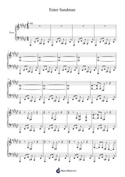 Enter Sandman Sheet Music by Metallica-Arr.Holmesney Cliffcol