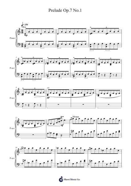 Prelude Op.7 No.1 Sheet Music by Michał Gąsiorowski-Arr.Borgriel