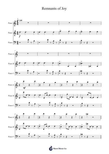 Remnants of Joy Sheet Music by Nathan Hanover-Arr.Denuel Shirbill