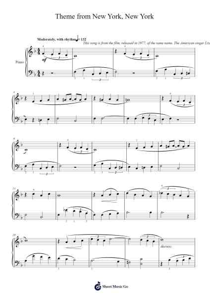Theme from New York, New York Sheet Music by John Kander/Fred Ebb-Arr.Dilfred Haro