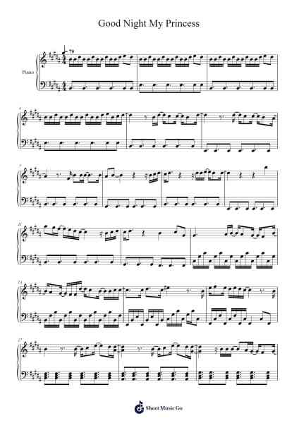 Good Night My Princess Sheet Music by CHUNG HA-Arr.Carldith Saxdunn