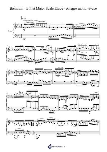 Bicinium - E Flat Major Scale Etude - Allegro molto vivace Sheet Music by Neil Walsh-Arr.Bysey Truwood