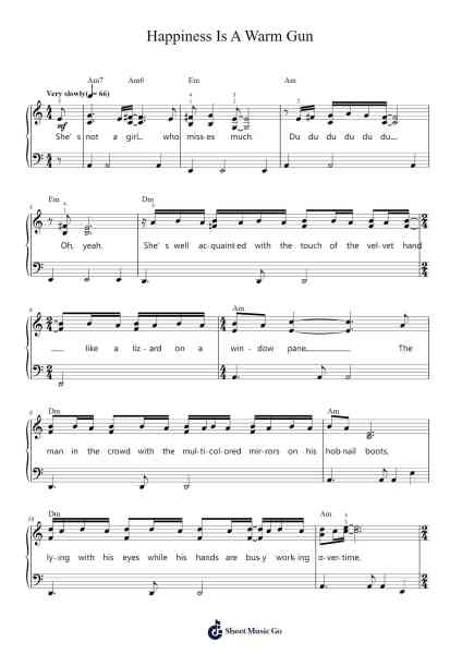 Happiness Is A Warm Gun Sheet Music by The Beatles-Arr.Lilrald