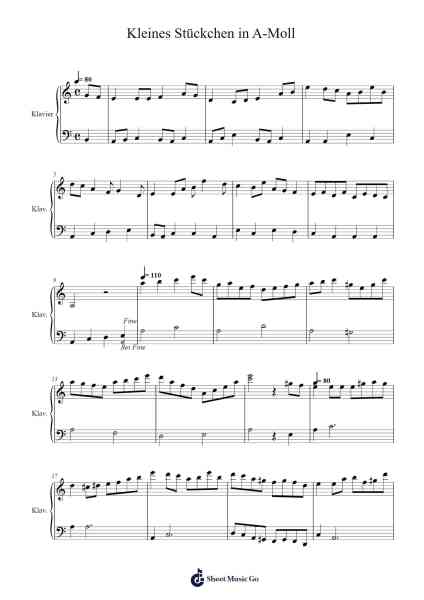 Kleines Stückchen in A-Moll Sheet Music by Svenja Zwald-Arr.Orine Samtim