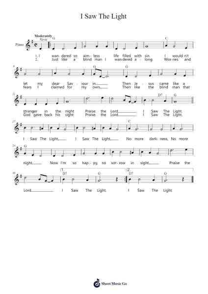 I Saw The Light Sheet Music by Hank Williams-Arr.Vabuck Clevevien