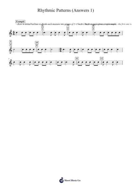 Rhythmic Patterns (Answers 1) Sheet Music by Marc Sabatella-Arr.Manwright Diloyd