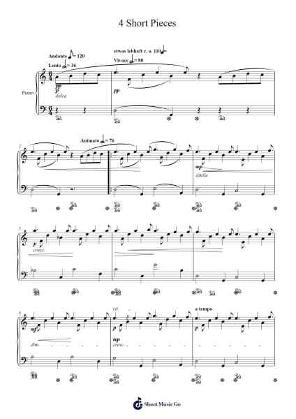 4 Short Pieces Sheet Music by Sunwoo Lim-Arr.Manpiers