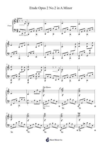 Etude Op. 2 No. 2 in A Minor Sheet Music by Steve-Arr.Pojudd Sheishua