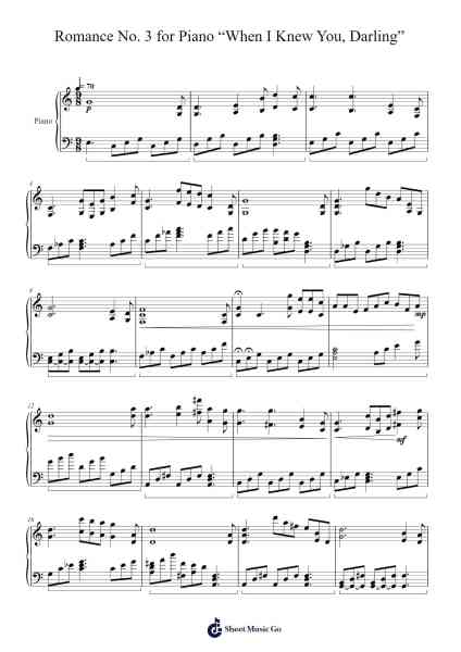 Romance No. 3 for Piano "When I Knew You, Darling", Op. 10 Sheet Music by Belbright Faway-Arr.Bushple