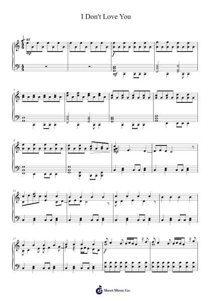 I Don't Love You Sheet Music by My Chemical Romance-Arr.Lynchric