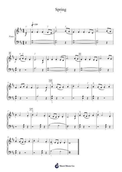 The Four Seasons - Spring in E Major, RV. 269: I. Allegro Sheet Music by Antonio Vivaldi-Arr.Cherlius Bunearl