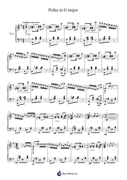 Polka in G Major Sheet Music by Halvelt Iannice-Arr.Markxy