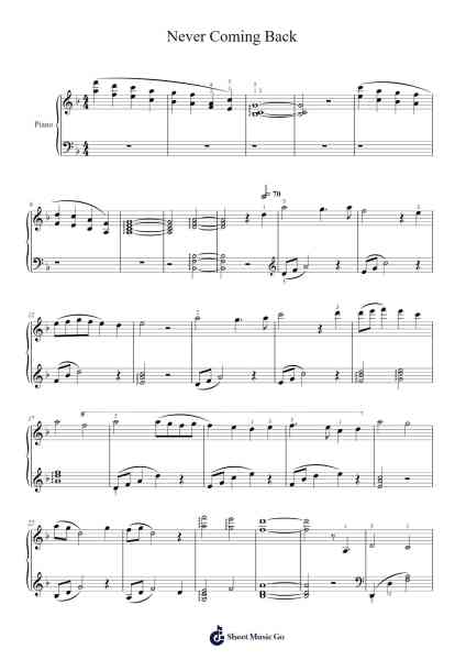 Never Coming Back Sheet Music by Evan Call-Arr.Bosphia Wisell