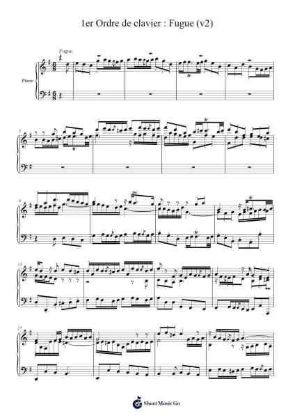 1er Ordre de clavier : Fugue (v2) Sheet Music by atmaninov-Arr.Guygray