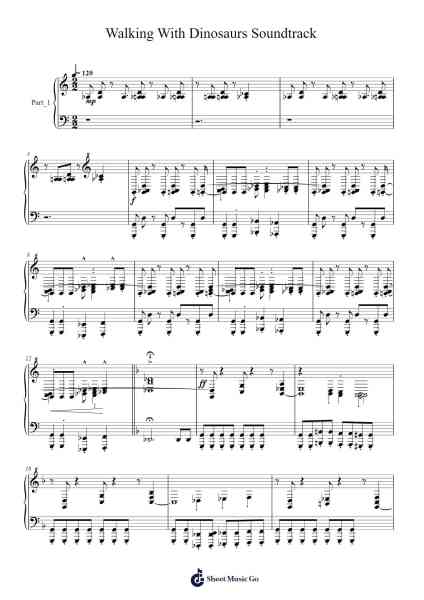 Walking With Dinosaurs Soundtrack Sheet Music by Benjamin Bartlett-Arr.Duttnin Moulnorth