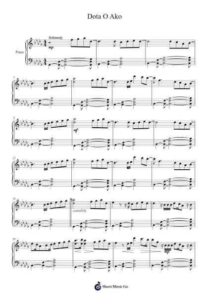 Dota O Ako Sheet Music by Aikee-Arr.Stowemon