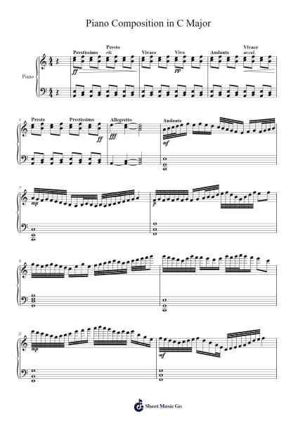 Piano Composition in C Major 樂譜由 Steven Cullifer - 編曲 Rayward