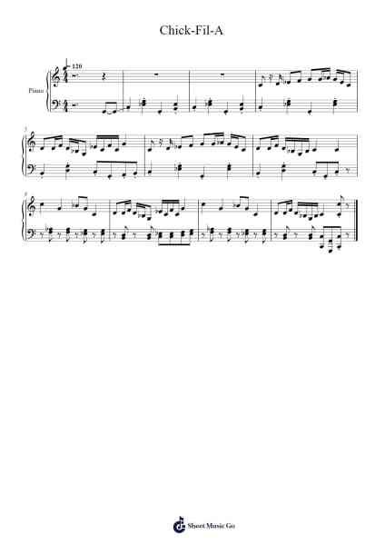 Chick-Fil-A Sheet Music by tacowillpettr1-Arr.Otscott Viro'neil