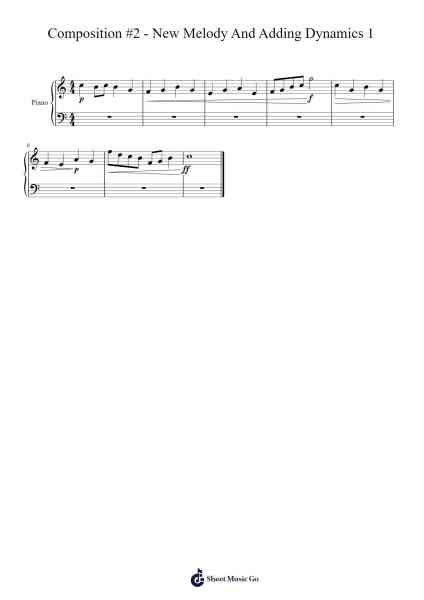 Composition #2 - New Melody And Adding Dynamics 1 Sheet Music by Emma Passe-Arr.Lambken Bespag