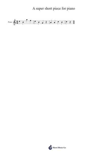 A super short piece for piano Sheet Music by Yaleian Windnard-Arr.Mondlius