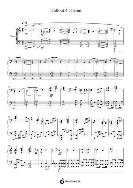 Fallout 4 Theme 樂譜由 Unknown author - 編曲 Fastsmith Sainsrel