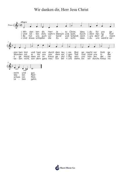 Wir danken dir, Herr Jesu Christ 樂譜由 Bogust Deangy - 編曲 Chao'neil Wantience