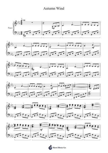 Autumn Wind Sheet Music by Masao Aichi-Arr.Yedlis Nycol