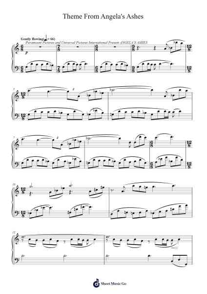 Theme From Angela's Ashes 樂譜由 John Williams - 編曲 Wattle