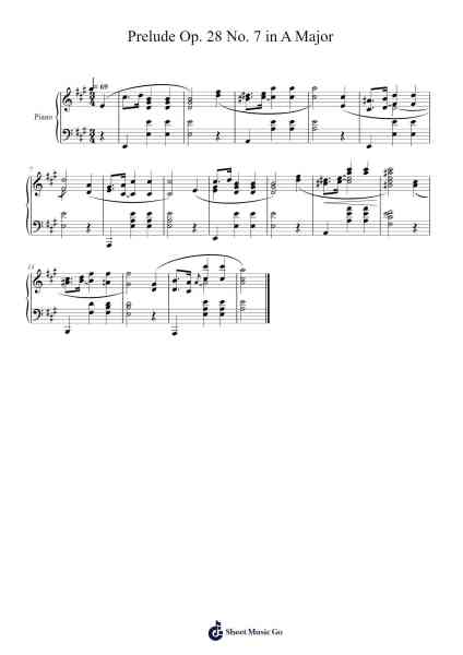 Prelude Op. 28 No. 7 in A Major Sheet Music by Frédéric Chopin-Arr.Leifclaire Frankbrooke