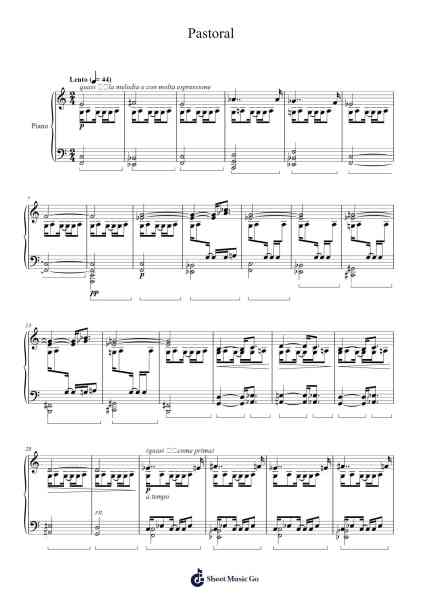 12 Preludios Americanos, Op.12 No.10: Pastoral Sheet Music by Alberto Ginastera-Arr.Hobbaird Birdsibyl