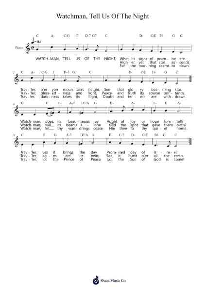 Watchman, Tell Us Of The Night Sheet Music by Jacob Hintze-Arr.Fordniah
