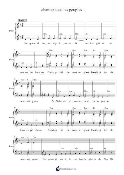 chantez tous les peuples Sheet Music by despres-Arr.Janedo
